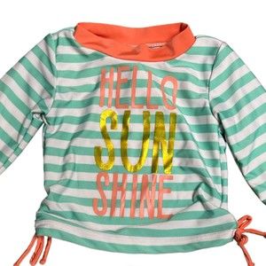 Candlesticks Baby Girls Swimsuit Top Infant & Toddler Size 18m Stripes Polka